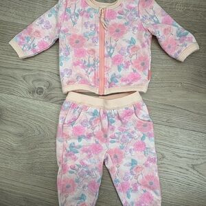 MEXX Floral Tracksuit Set 3-6M Pink Cozy Matching Outfit 🌸